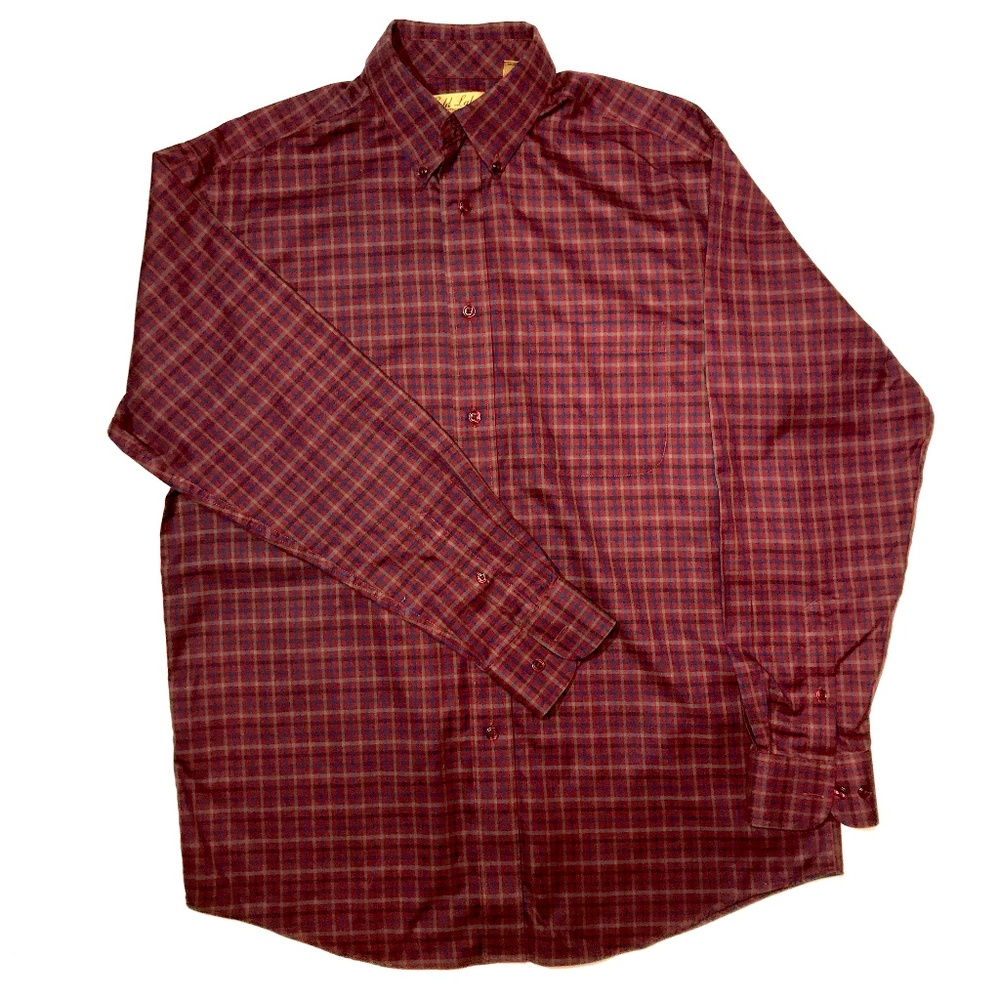 Roundtree & Yorke Maroon Plaid Shirt